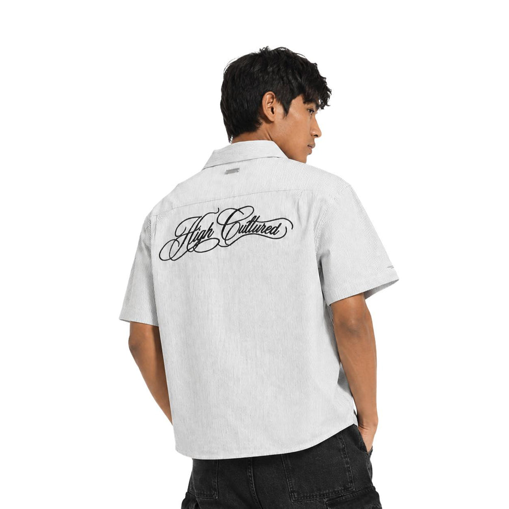 HIGH CULTURED Heritage Script Boxy Short Sleeve Shirt - 101