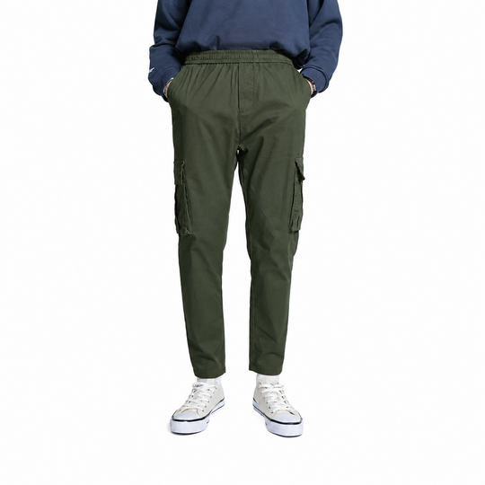 Elastic Cargo Cropped Pants - 139