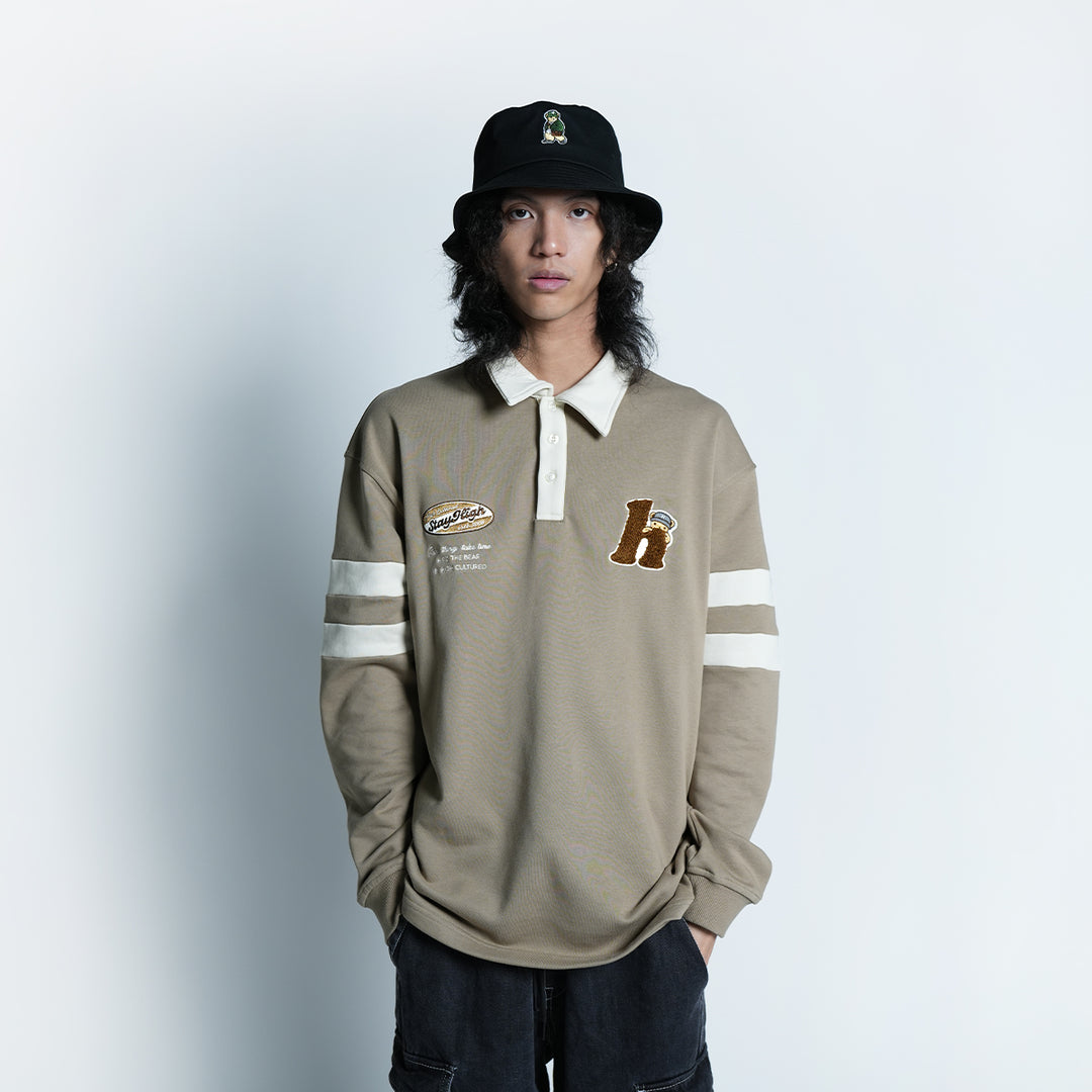 Good Things Take Time Hiro Long Sleeve Polo Tee - 139