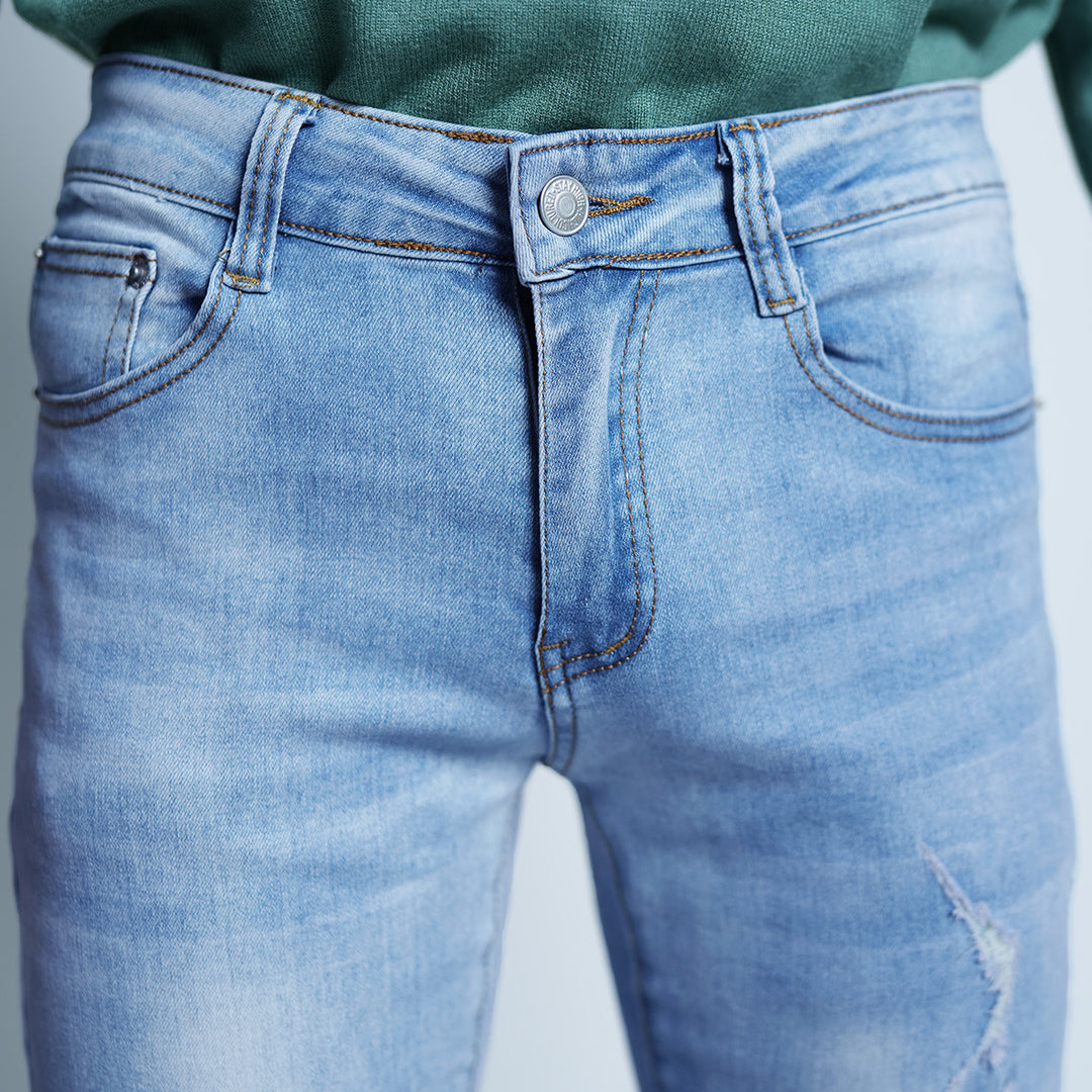 Slim-Fit Distressed Denim Jeans - 89