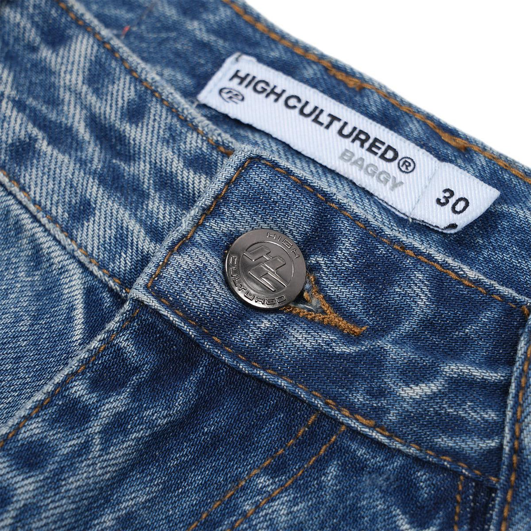 Heritage Script Washed Baggy Long Jeans - 99