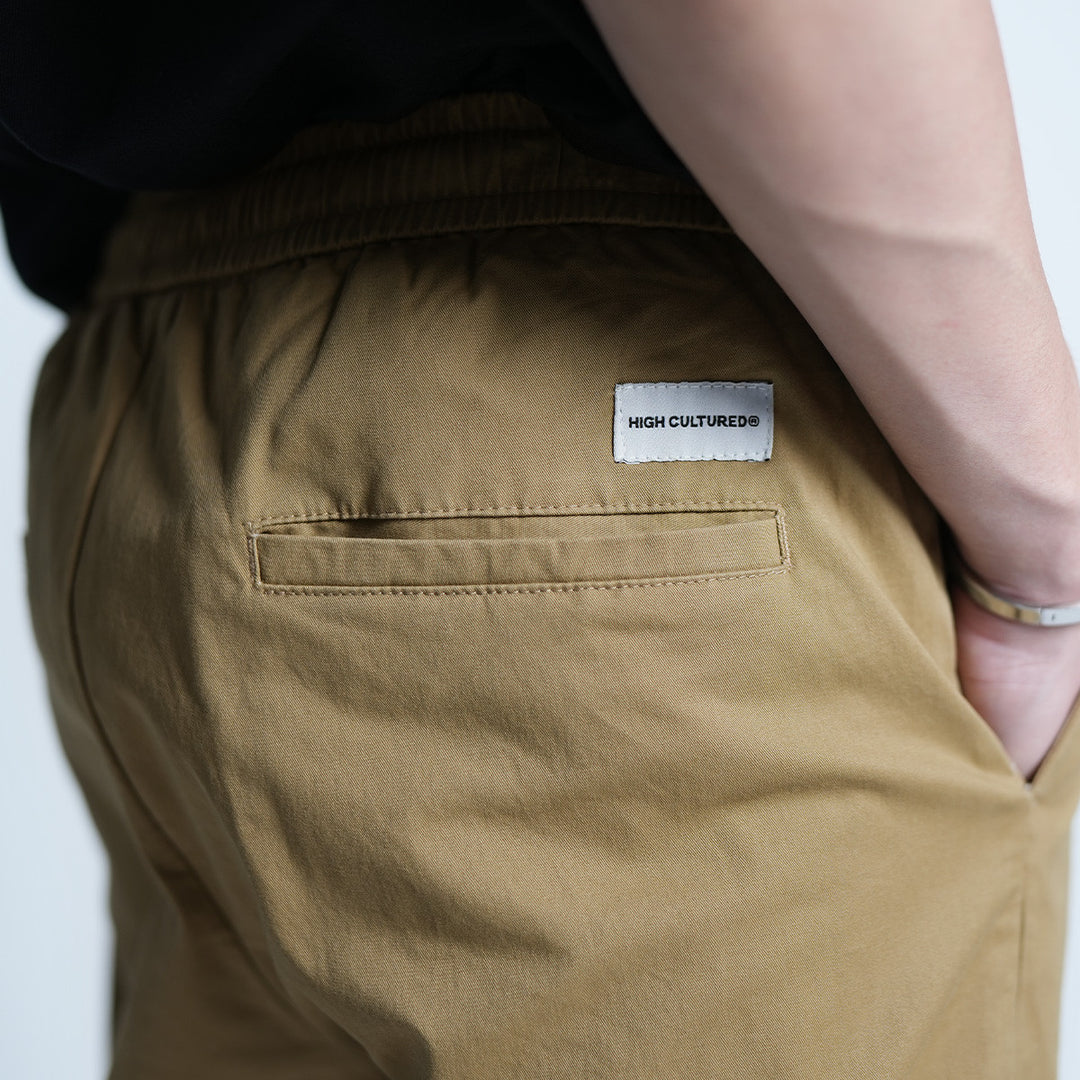 Elastic Patch Pocket Jogger Pants - 136