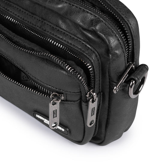 Aged Leather Cross Body Shoulder Bag - 80