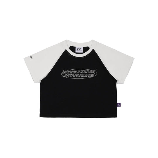 HIGH CULTURED X INSOMNIACKS Rhinestone Ladies Raglan Tee - 0001