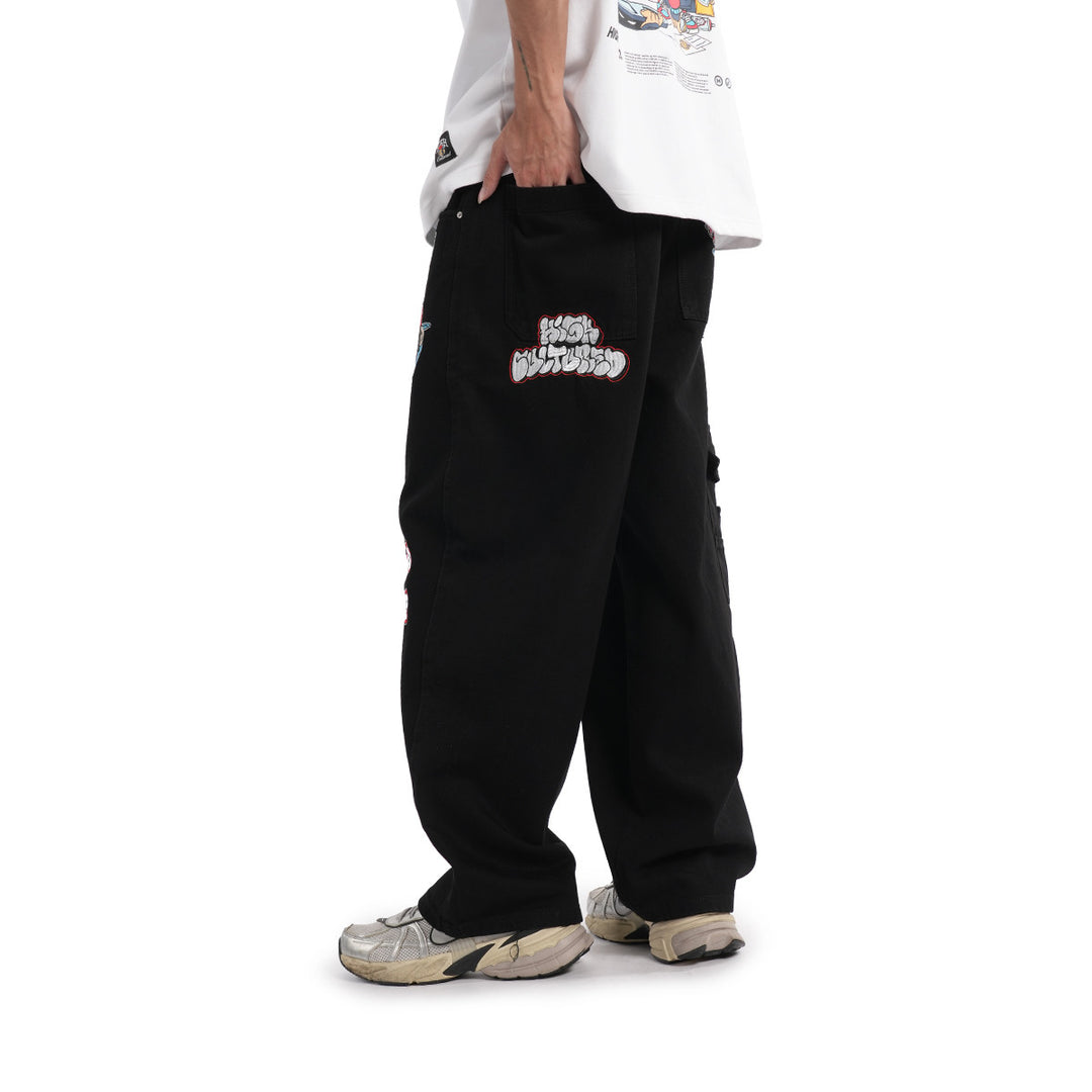 HIGH CULTURED X KATUN Street Graffiti Baggy Long Jeans - 97