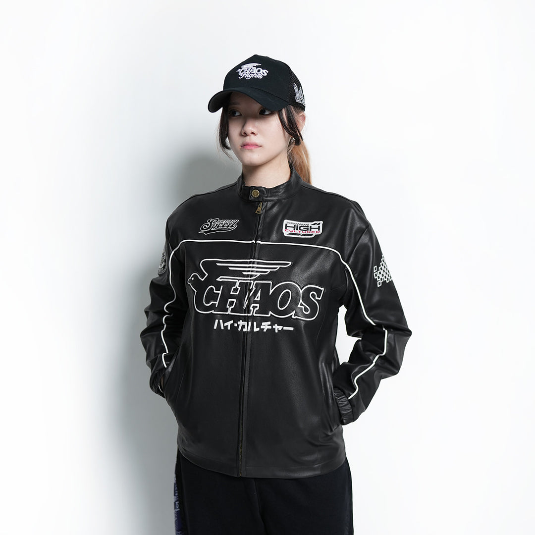 HC x Art Of Speed Leather Biker Jacket - 138