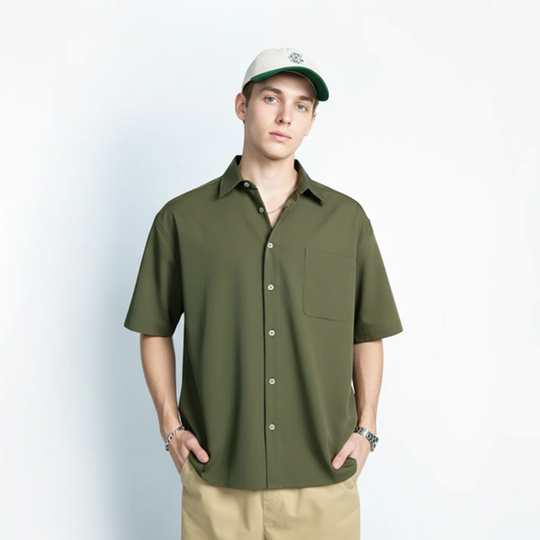 High Cultured Relaxed Short Sleeve Shirt with Pocket - 77