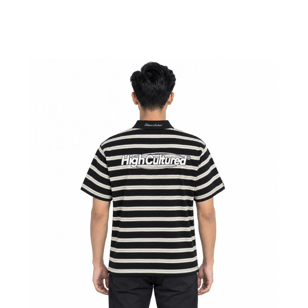 Street Era Metro Striped Boxy Polo Tee - 147