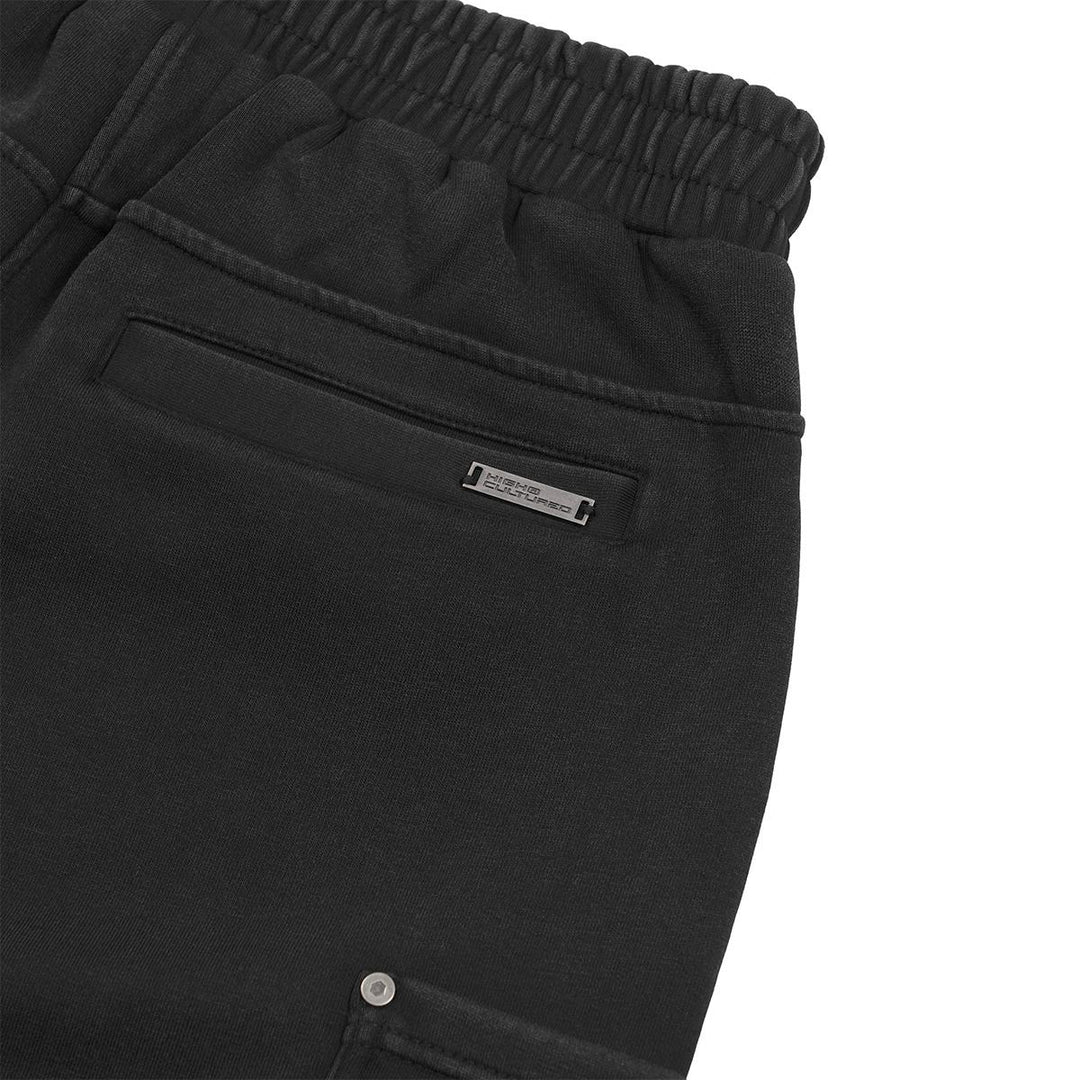 HIGH CULTURED Studded Washed Loose Short Sweat Pants - 122