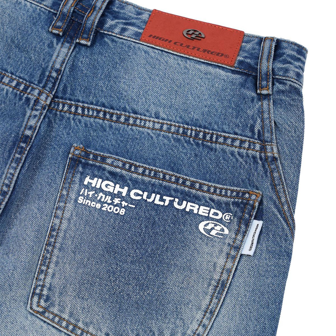 Heritage Script Washed Baggy Long Jeans - 99