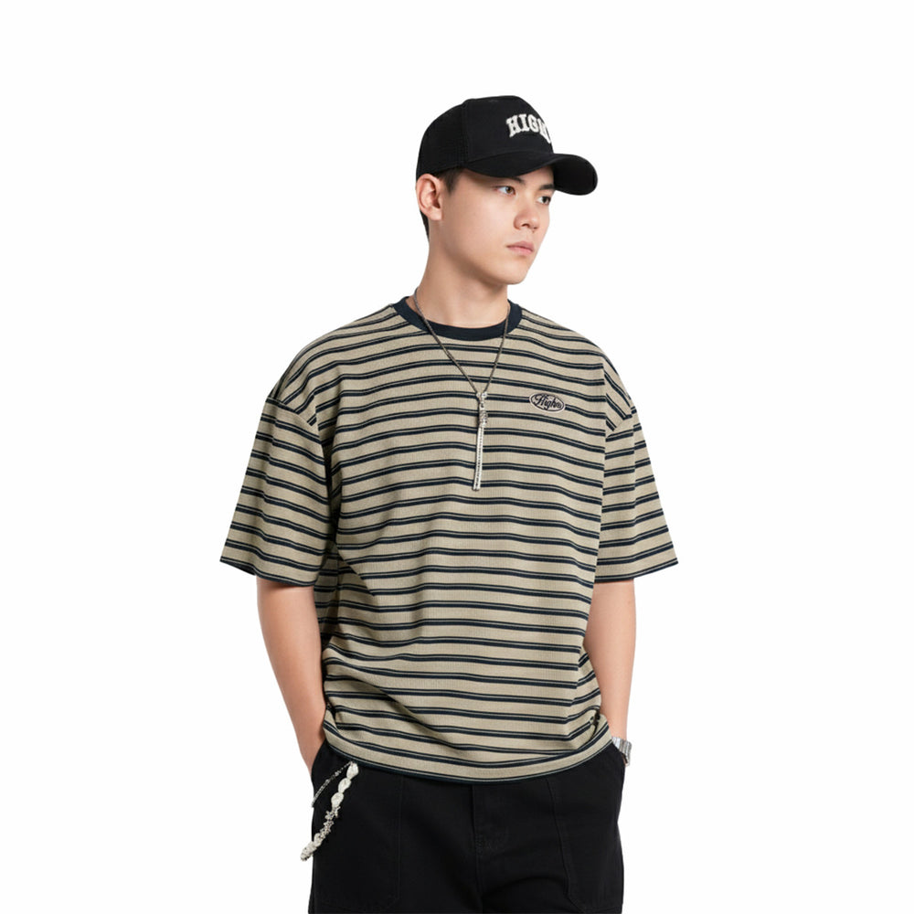 HIGH CULTURED Classic Waffle Stripes Tee - 1168
