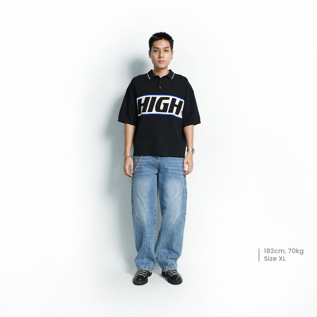 HIGH CULTURED Speedster Logo Knitted Polo Tee - 158