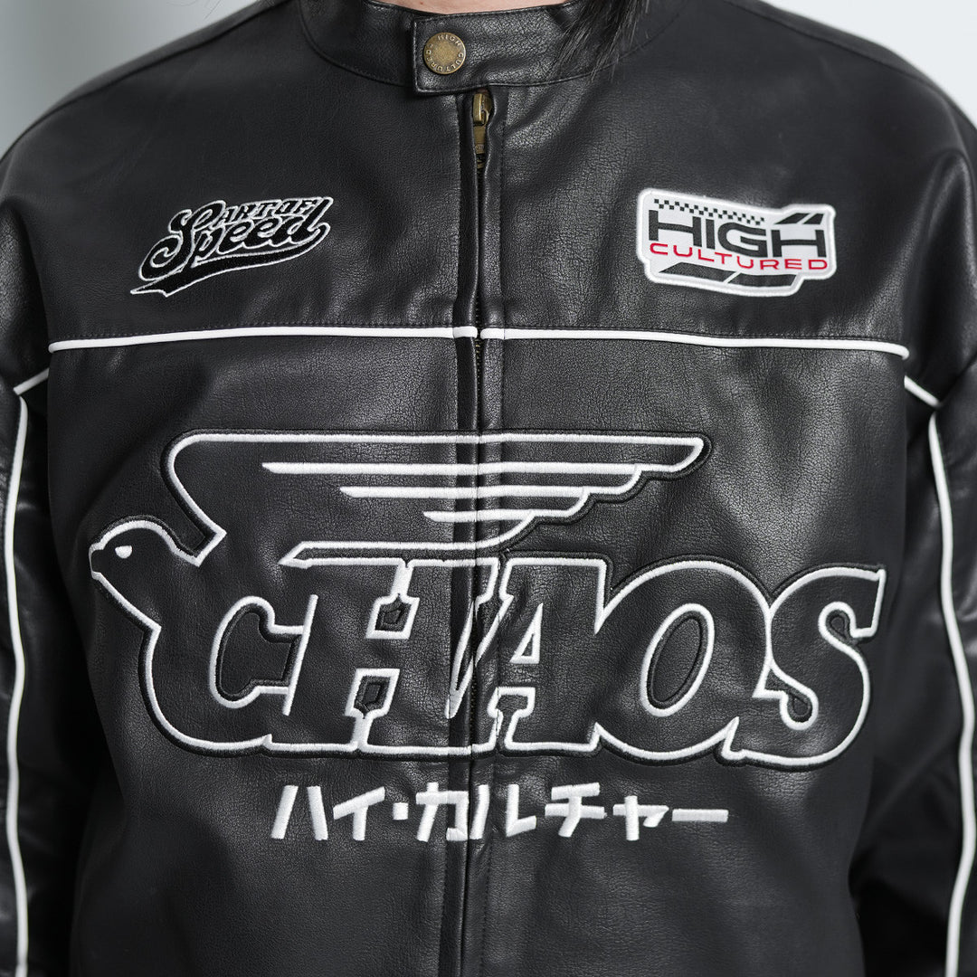 HC x Art Of Speed Leather Biker Jacket - 138