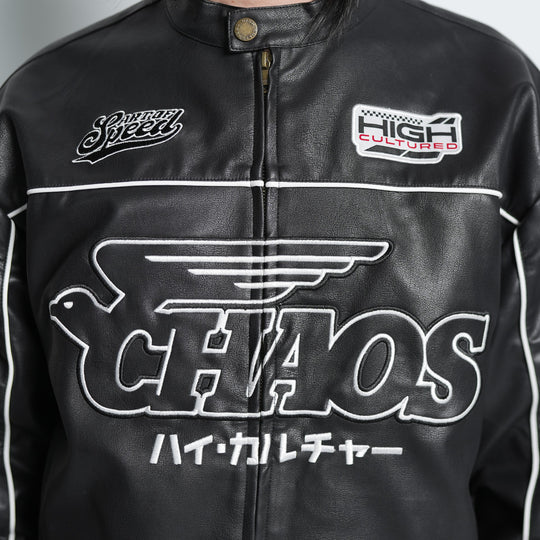 HC x Art Of Speed Leather Biker Jacket - 138