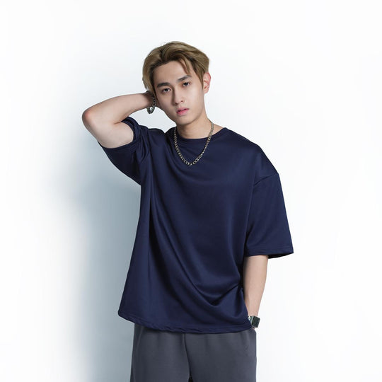 Hugh Space Cotton Loose Tee - 1023