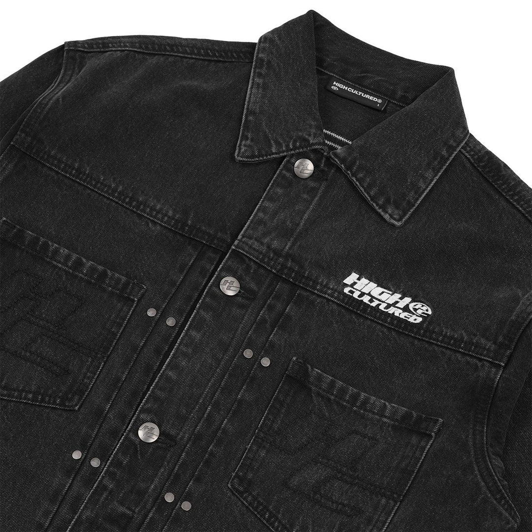 HIGH CULTURED Washed Denim Trucker Jacket - 155