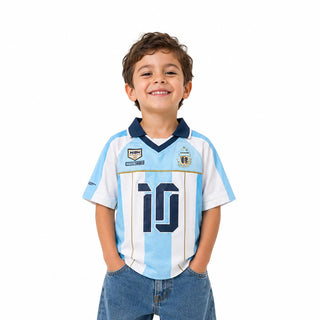 HIGH CULTURED Argentina World Cup Kids Jersey Polo Tee - 0021