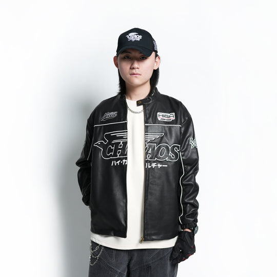 HC x Art Of Speed Leather Biker Jacket - 138