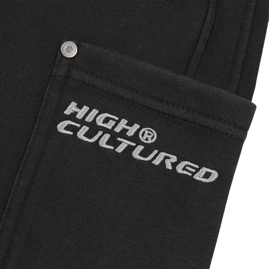 HIGH CULTURED Studded Washed Loose Short Sweat Pants - 122