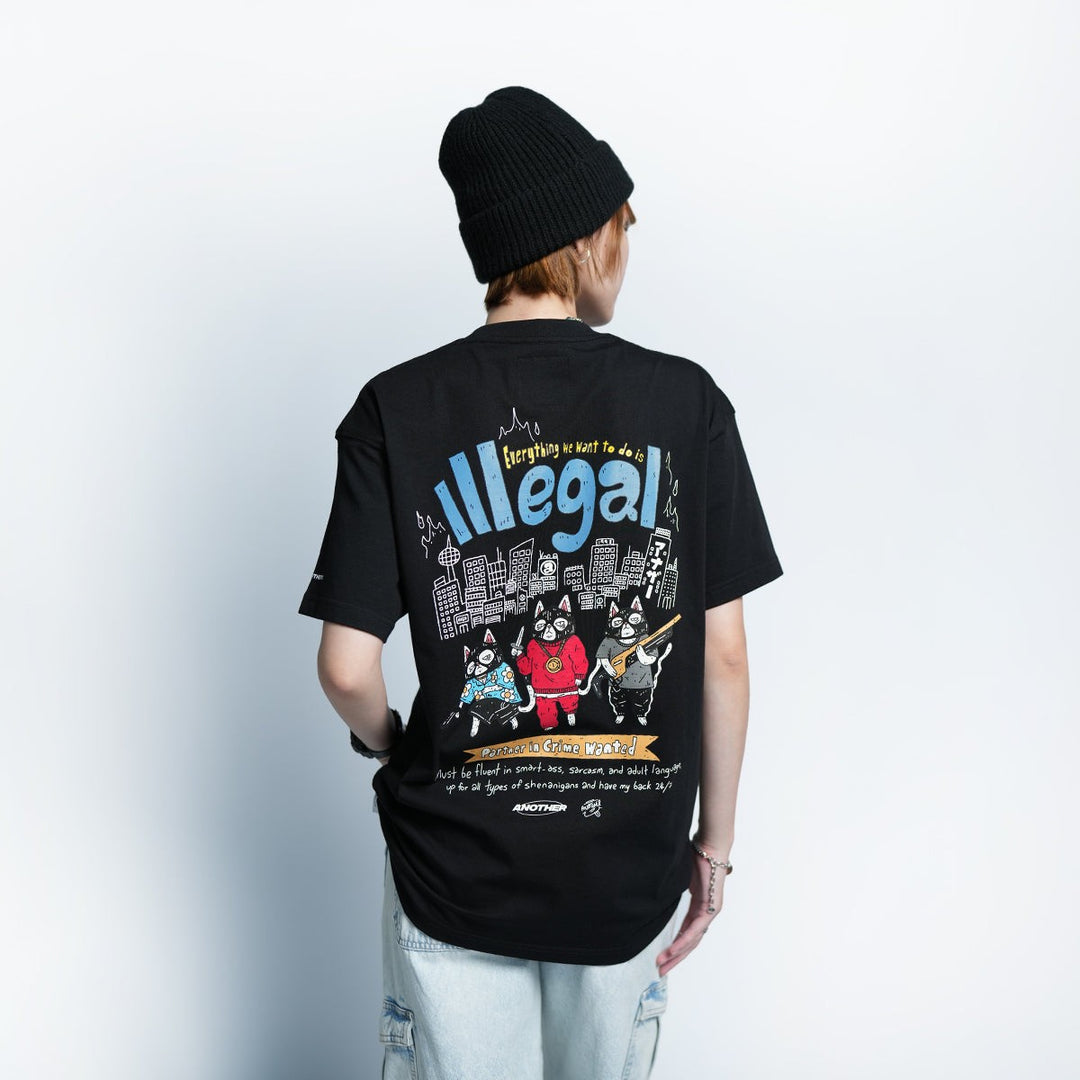 ANOTHER ⓐ “EVERYTHING IS ILLEGAL” Loose Tee - 9053