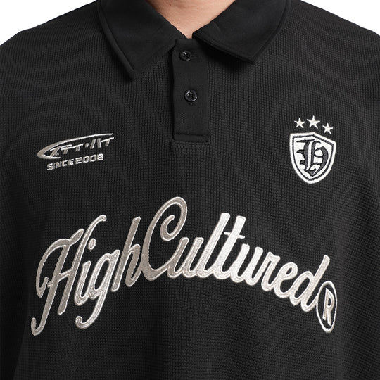 High Cultured Opulent Waffle Boxy Polo Tee -164