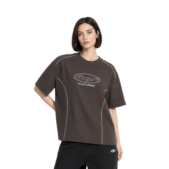 HIGH CULTURED Pulse Contrast Stitch Boxy Tee - 1195