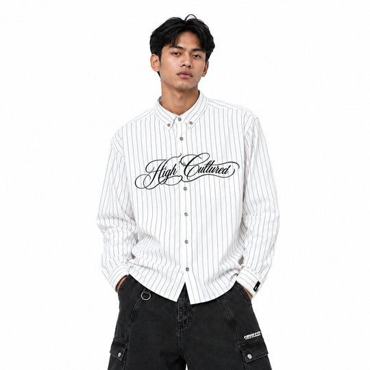 HIGH CULTURED Heritage Script Oxford Long Sleeve Shirt - 272