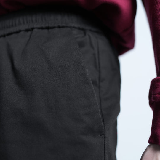 Elastic Patch Pocket Jogger Pants - 136