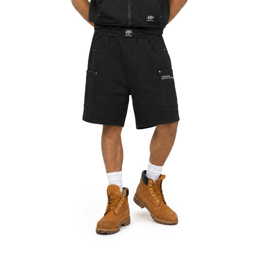 HIGH CULTURED Studded Washed Loose Short Sweat Pants - 122