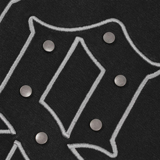 HIGH CULTURED Studded Blackletter Washed Hoodie Vest - 001