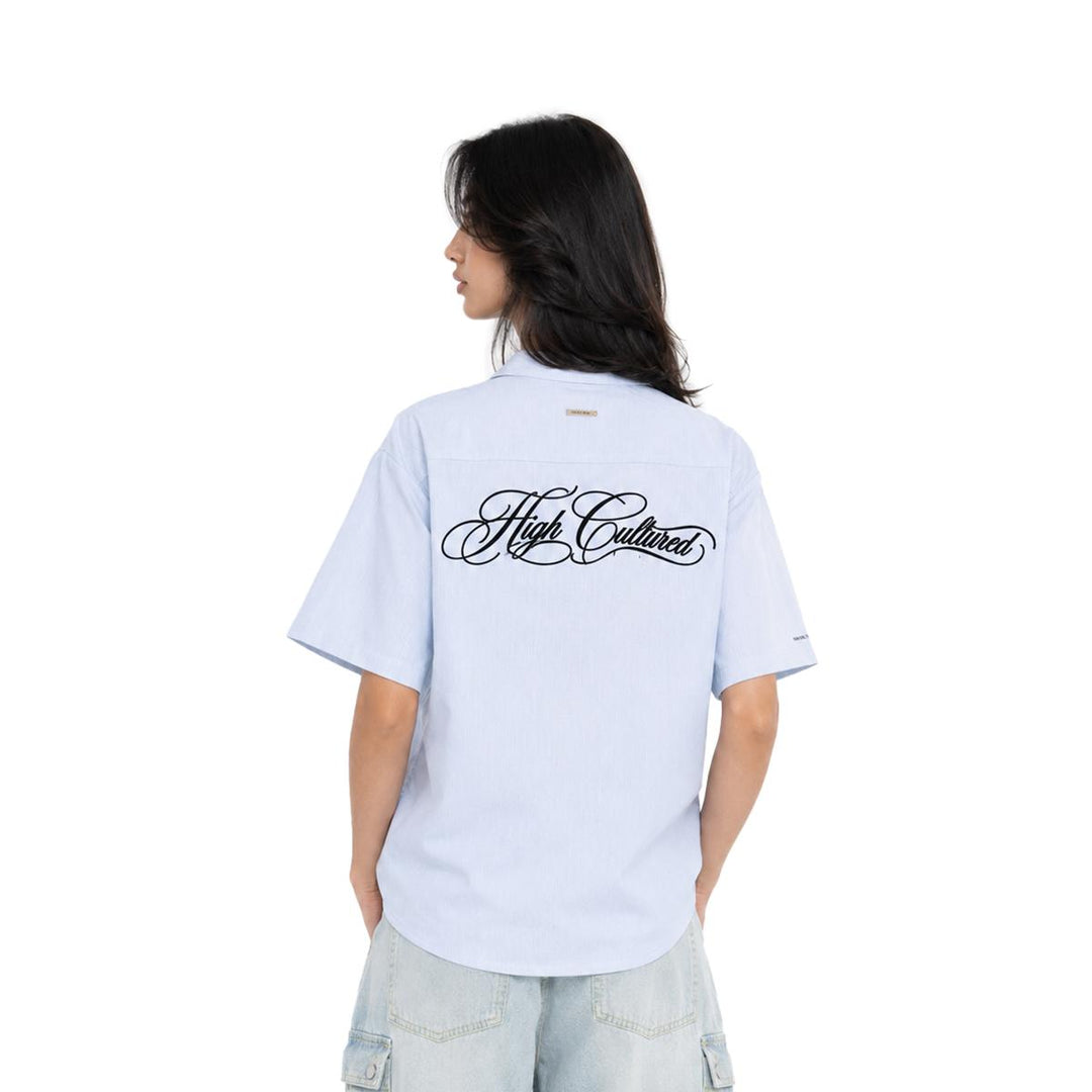 HIGH CULTURED Heritage Script Boxy Short Sleeve Shirt - 101