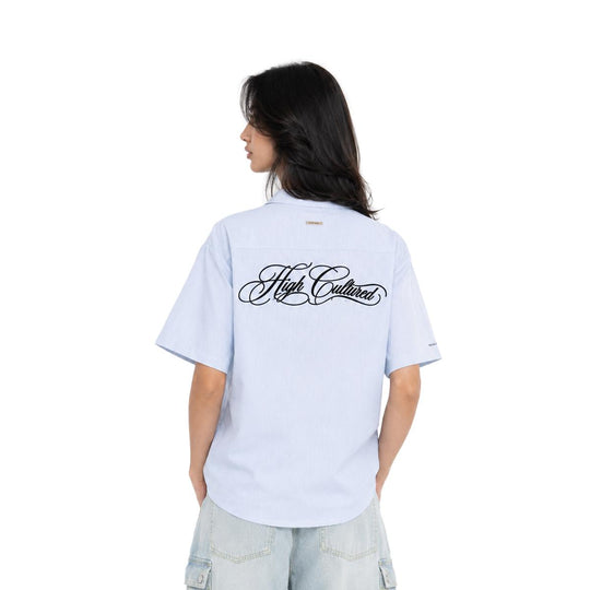 HIGH CULTURED Heritage Script Boxy Short Sleeve Shirt - 101
