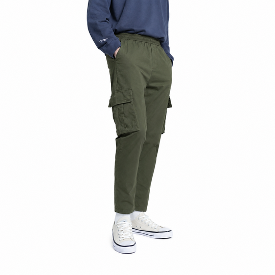Elastic Cargo Cropped Pants - 139
