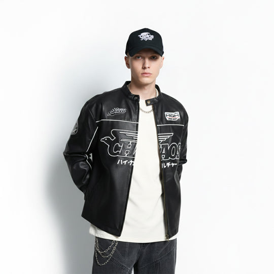 High Cultured x Art Of Speed Leather Biker Jacket - 138