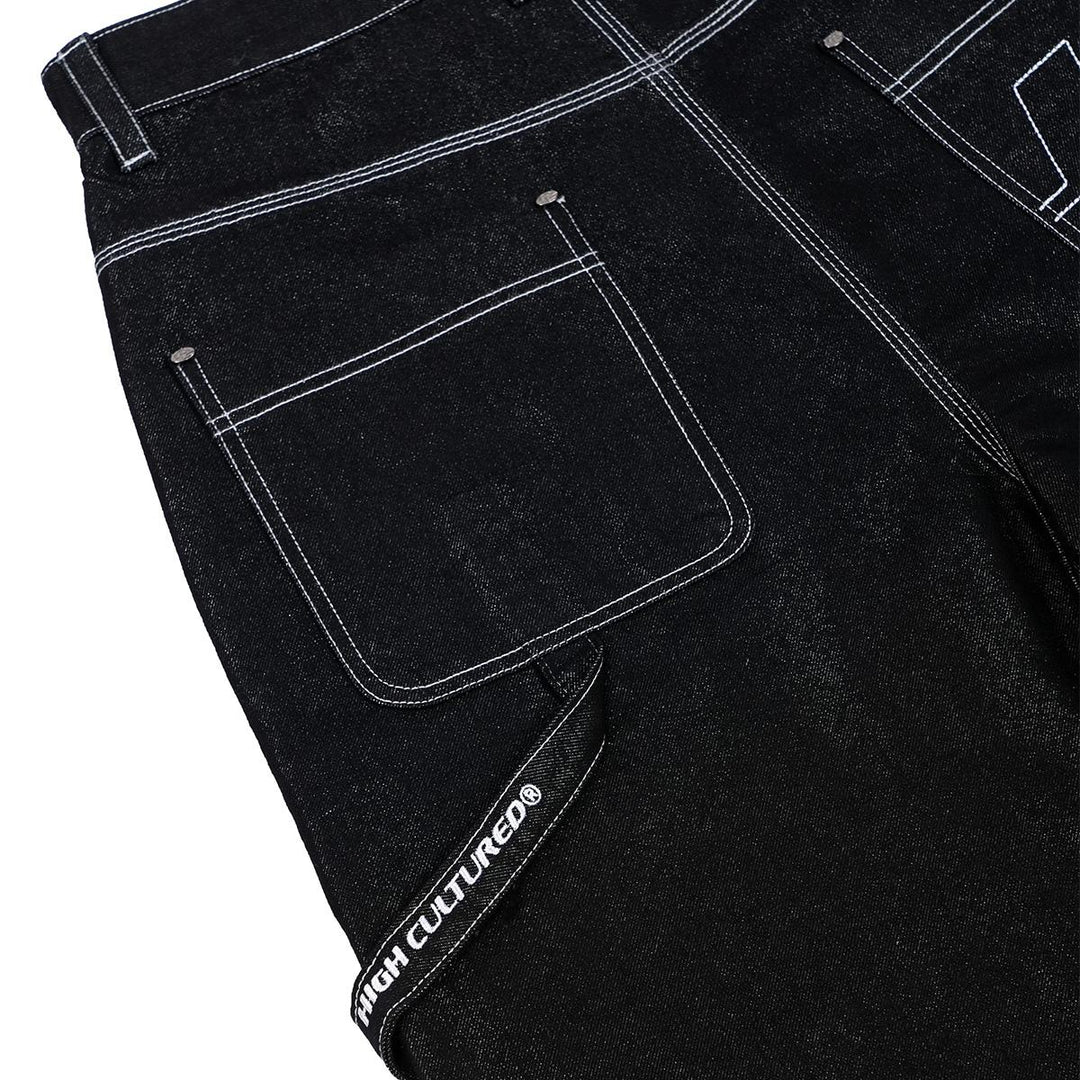 HIGH CULTURED Silver Arashi Raw Denim Baggy Long Jeans - 96