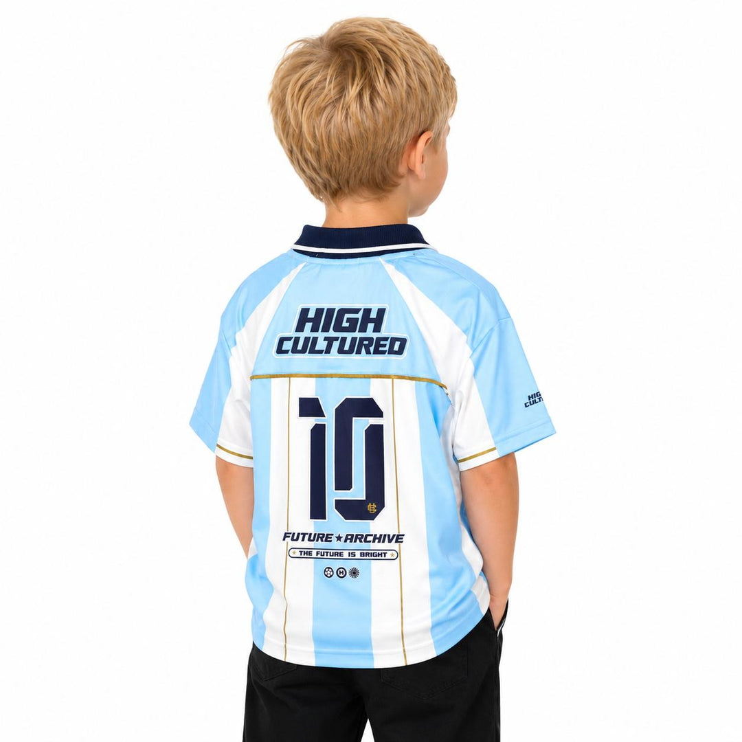 HIGH CULTURED Argentina World Cup Kids Jersey Polo Tee - 0021