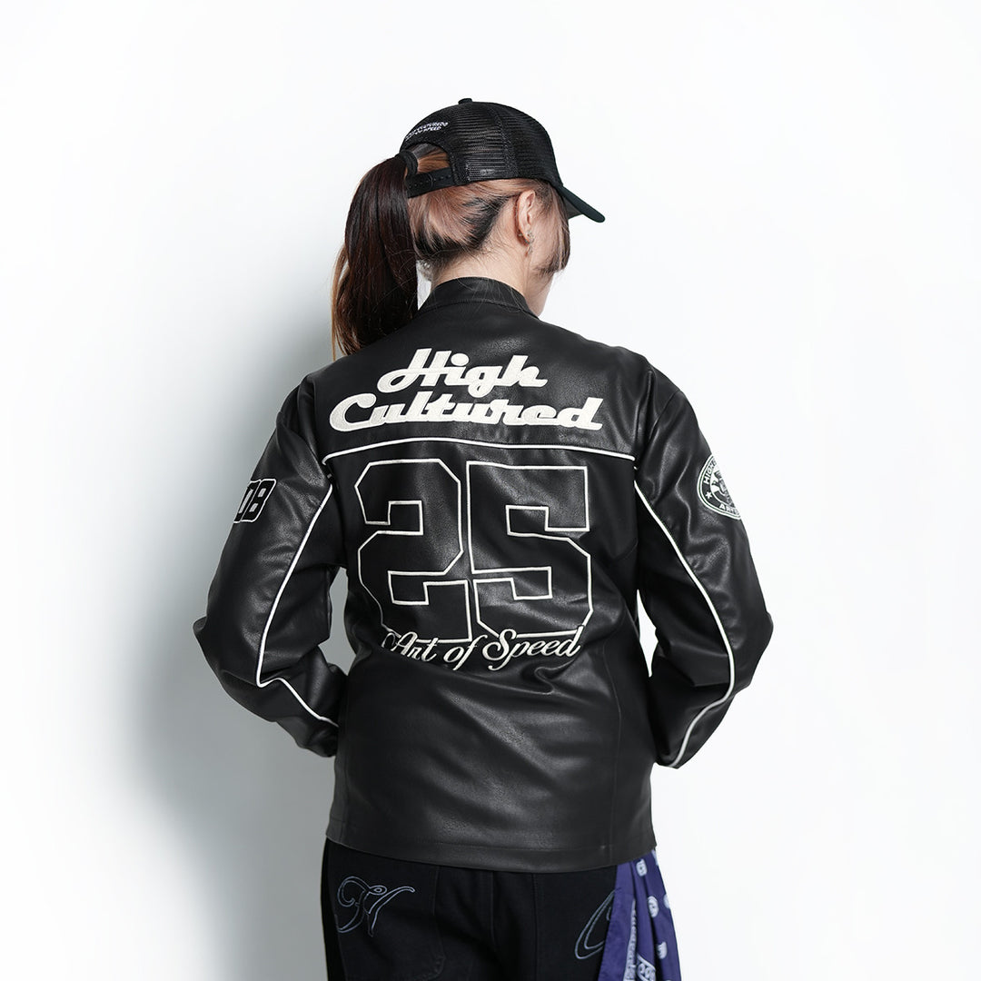 HC x Art Of Speed Leather Biker Jacket - 138