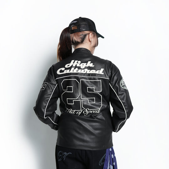 HC x Art Of Speed Leather Biker Jacket - 138