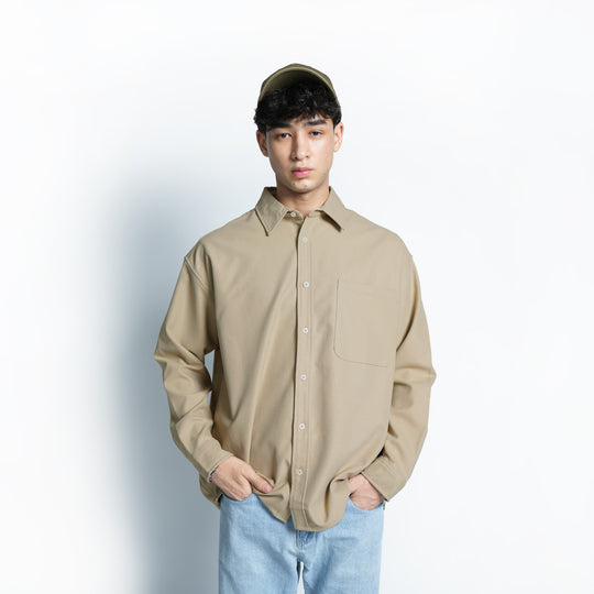 High Cultured Relaxed Long Sleeve Shirt with Pocket - 270