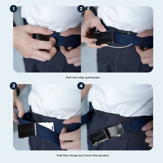 Black Metal Canvas Clip Belt - 88