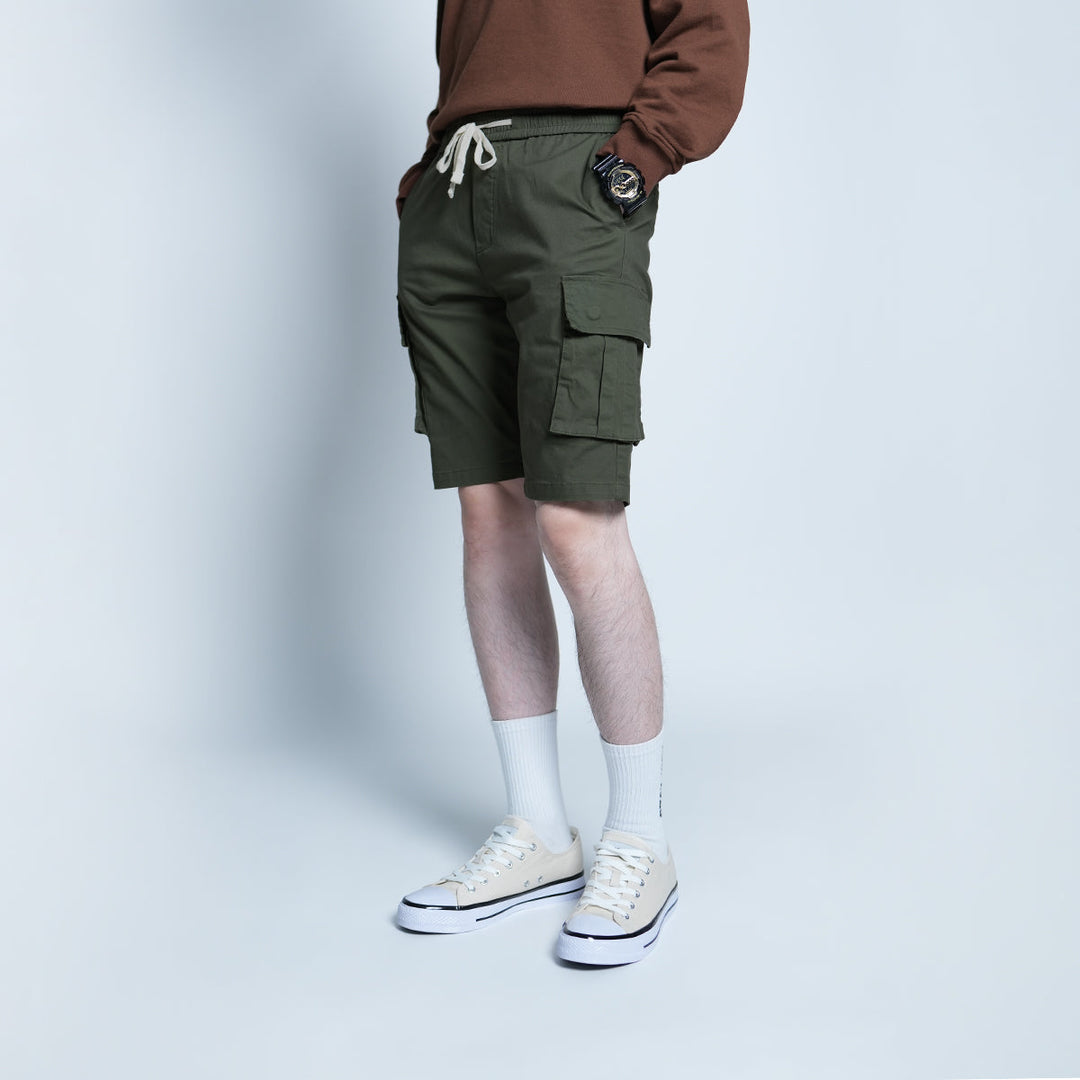 Elastic Cargo Short Pants - 104