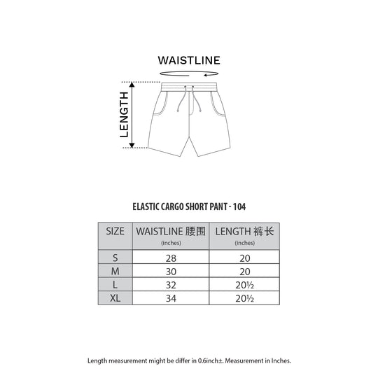 Elastic Cargo Short Pants - 104